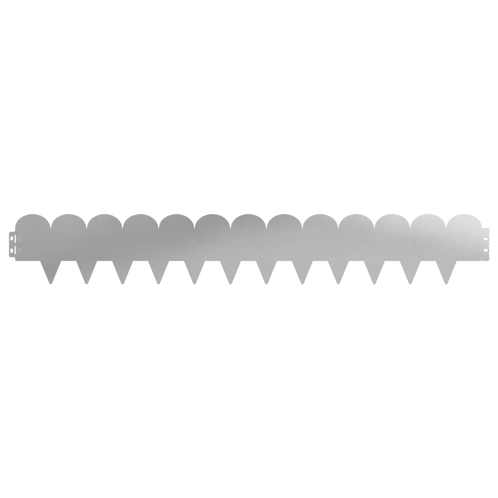 vidaXL Krawężnik do trawnika 20 pcs 103 x 15 cm Stal srebrny