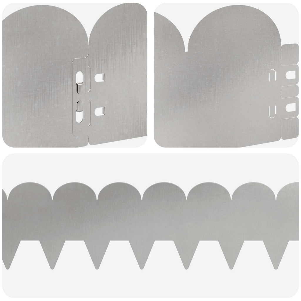 vidaXL Krawężnik do trawnika 50 pcs 103 x 15 cm Stal srebrny