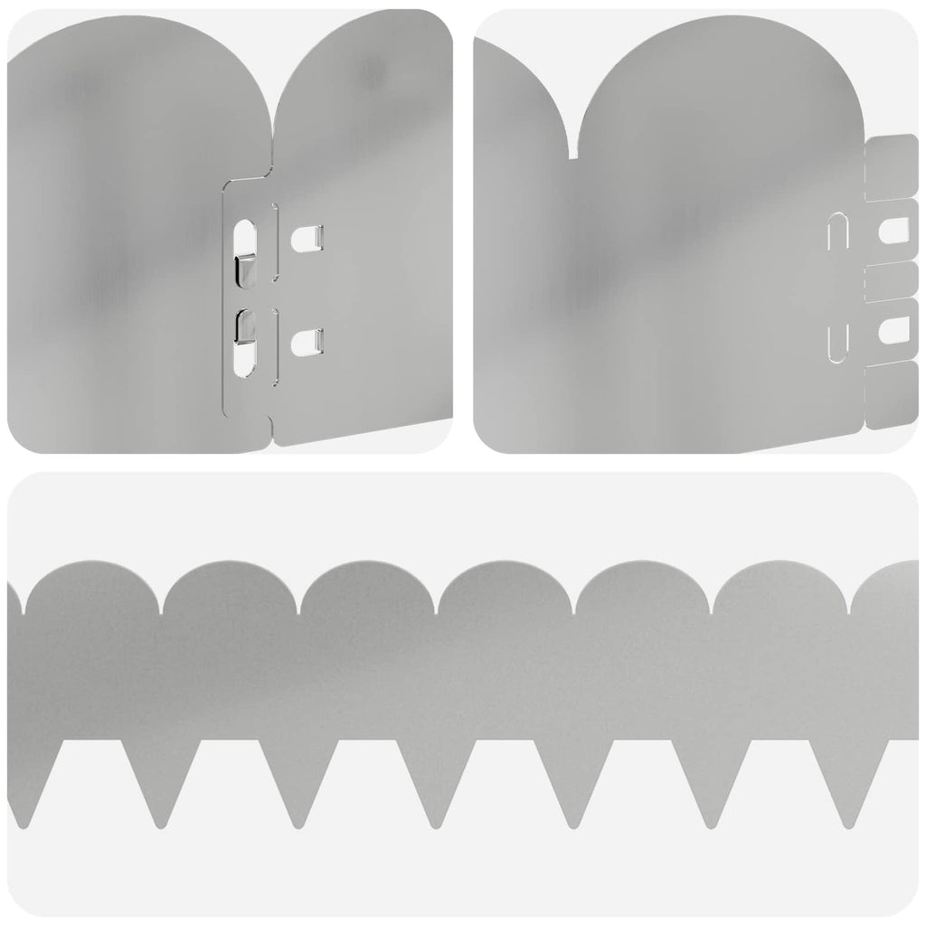 vidaXL Krawężnik do trawnika 30 pcs 103 x 15 cm Stal srebrny