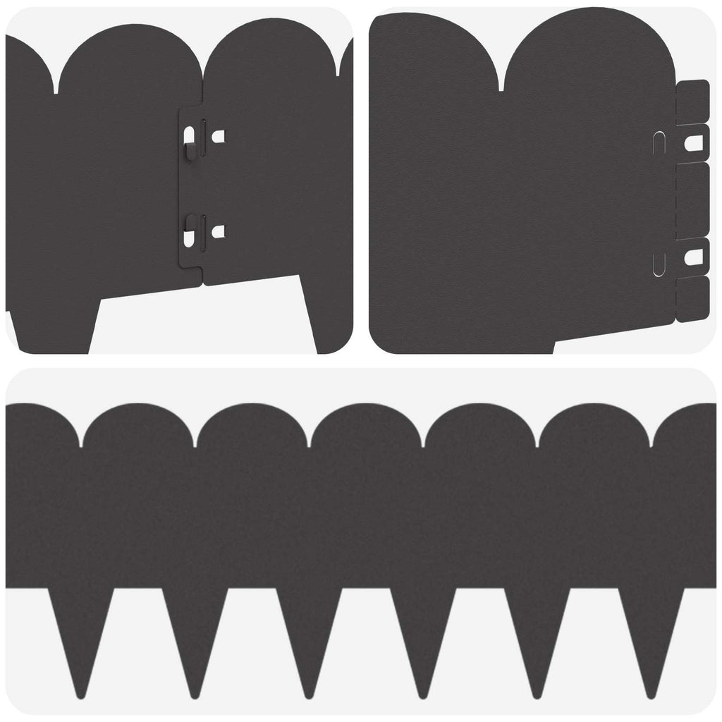 vidaXL Krawężnik do trawnika 30 pcs 103 x 20 cm Stal Czarny