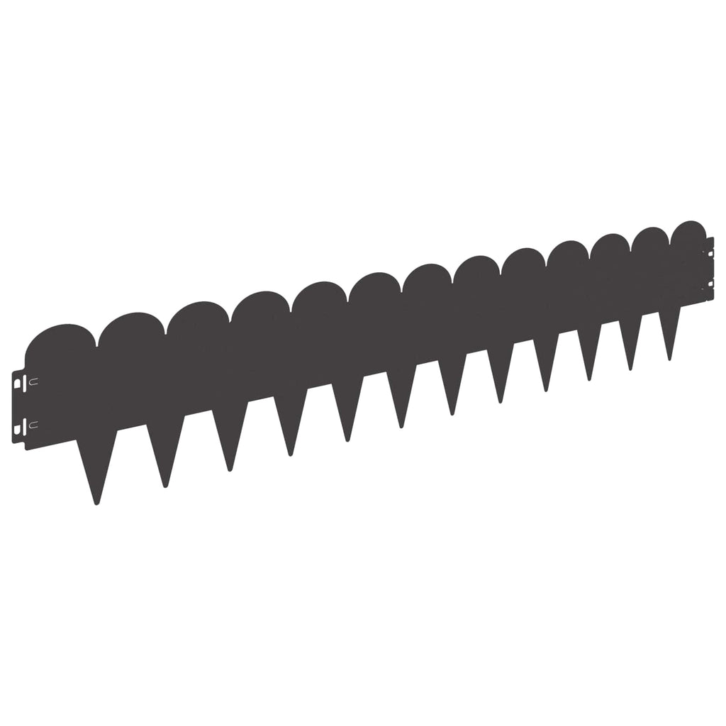 vidaXL Krawężnik do trawnika 30 pcs 103 x 20 cm Stal Czarny