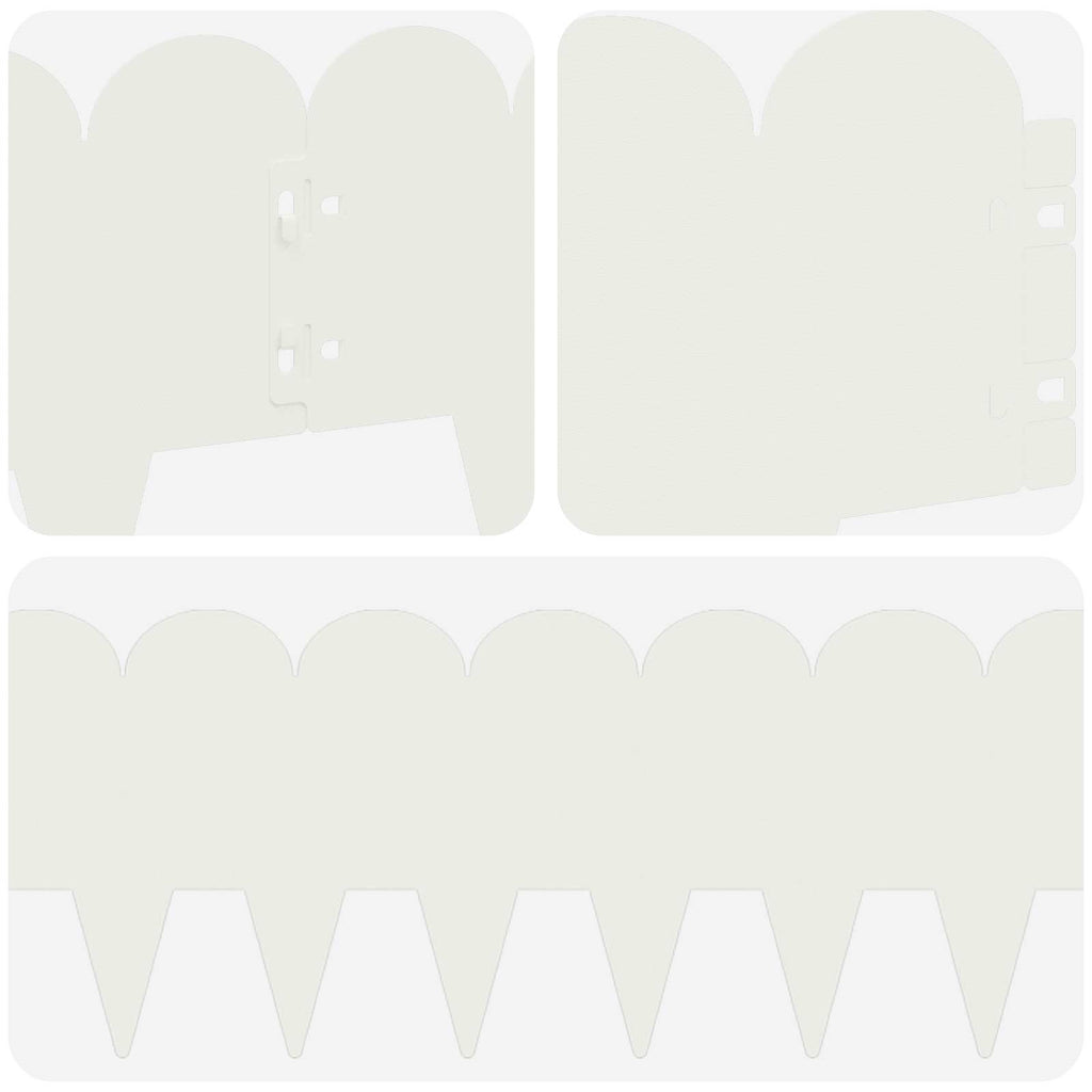vidaXL Krawężnik do trawnika 20 pcs 103 x 20 cm Stal Biały