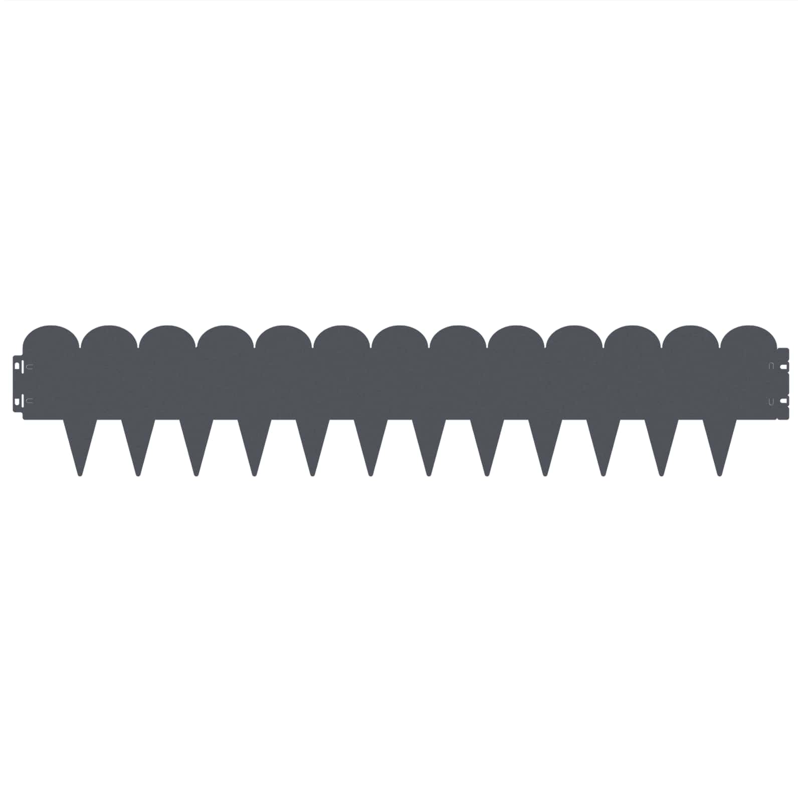 vidaXL Krawężnik do trawnika 10 pcs 103 x 20 cm Stal antracytowy