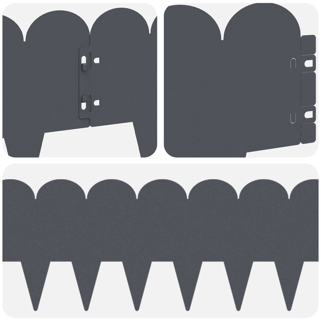 vidaXL Krawężnik do trawnika 30 pcs 103 x 20 cm Stal antracytowy