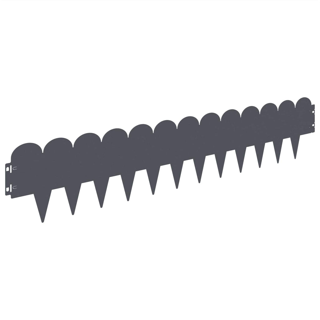 vidaXL Krawężnik do trawnika 30 pcs 103 x 20 cm Stal antracytowy