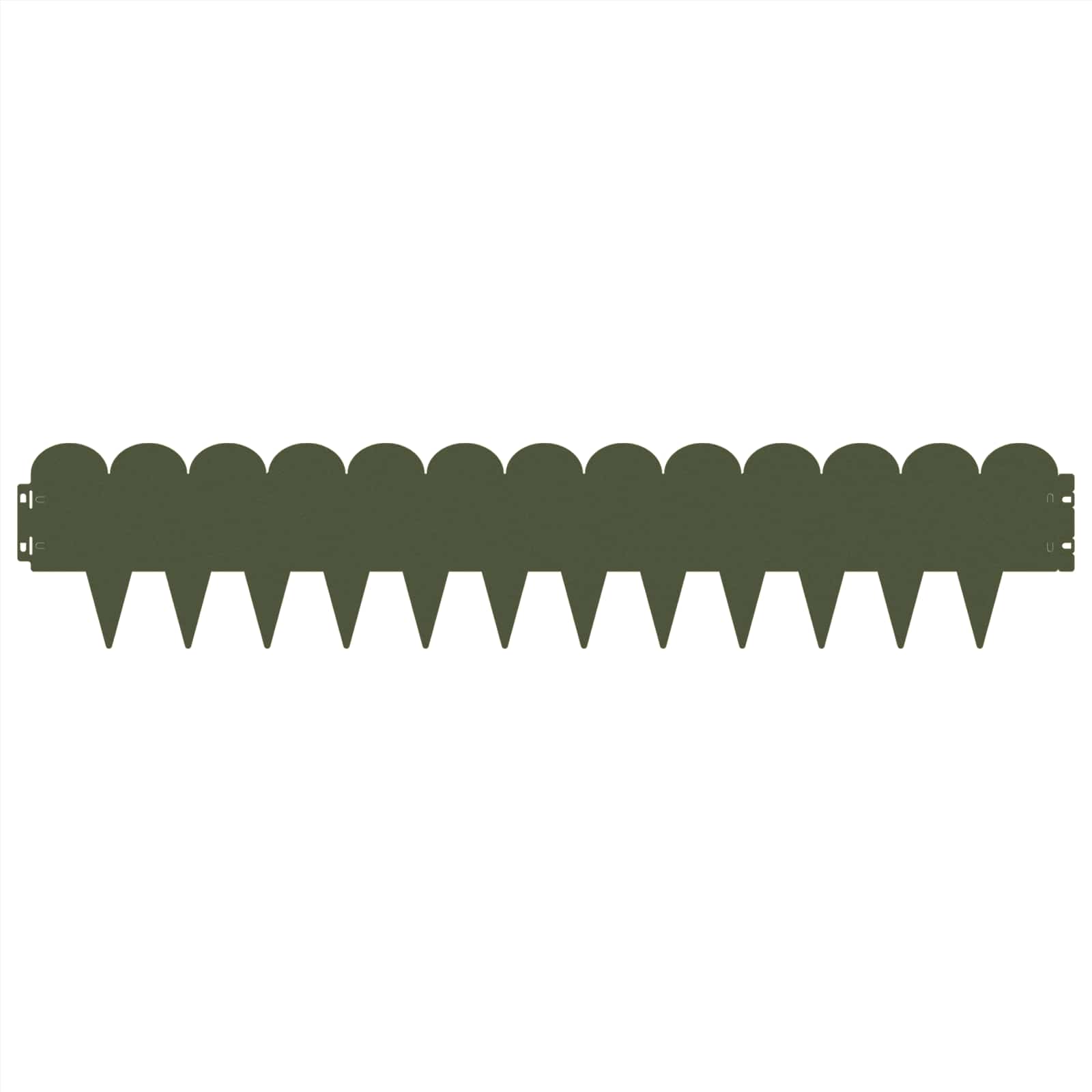 vidaXL Krawężnik do trawnika 20 pcs 103 x 20 cm Stal Oliwkowy zielony