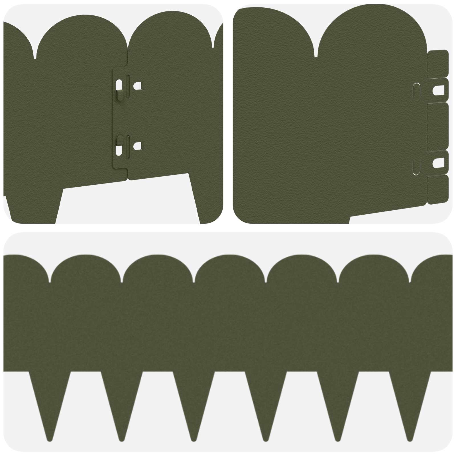 vidaXL Krawężnik do trawnika 30 pcs 103 x 20 cm Stal Oliwkowy zielony