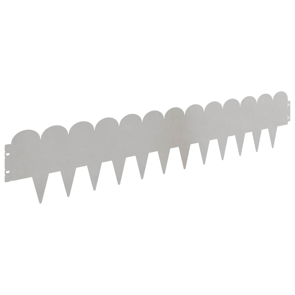 vidaXL Krawężnik do trawnika 10 pcs 103 x 20 cm Stal srebrny