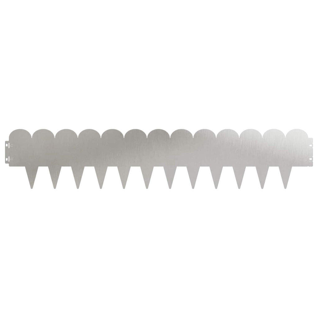 vidaXL Krawężnik do trawnika 10 pcs 103 x 20 cm Stal srebrny