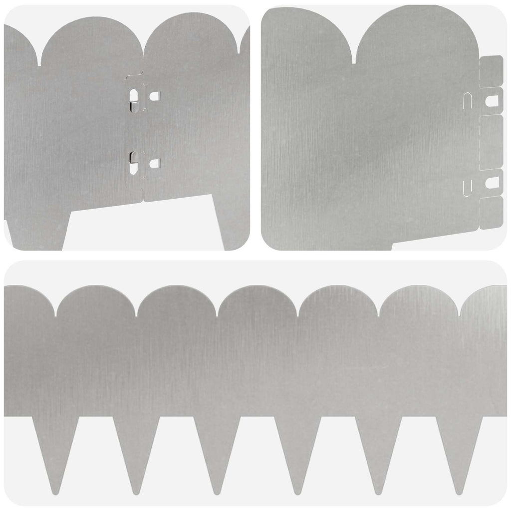 vidaXL Krawężnik do trawnika 20 pcs 103 x 20 cm Stal srebrny