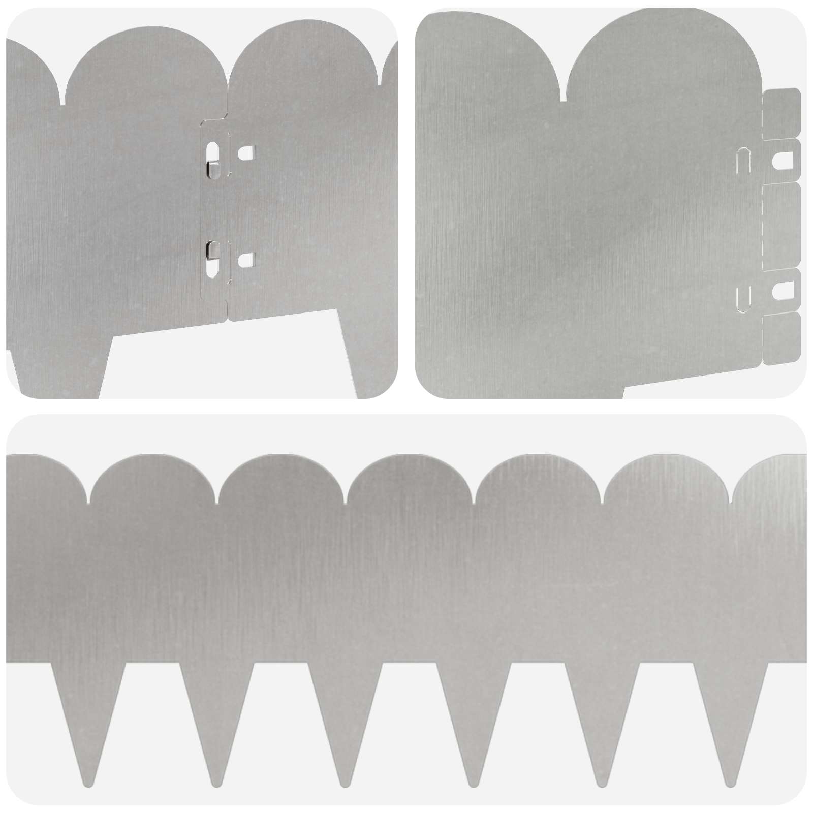 vidaXL Krawężnik do trawnika 20 pcs 103 x 20 cm Stal srebrny