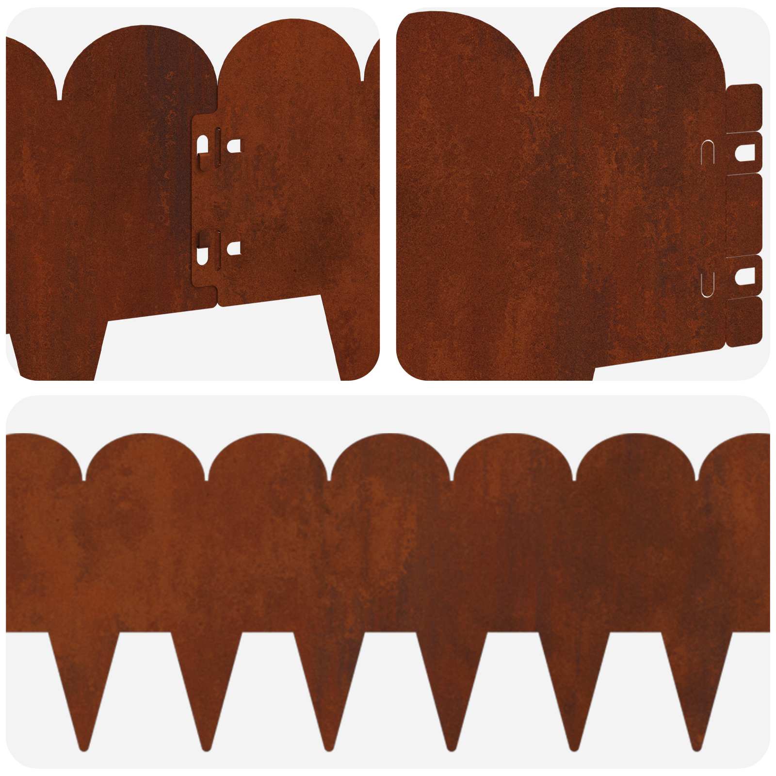 vidaXL Krawężnik do trawnika 30 pcs 103 x 20 cm Stal Rdzawy