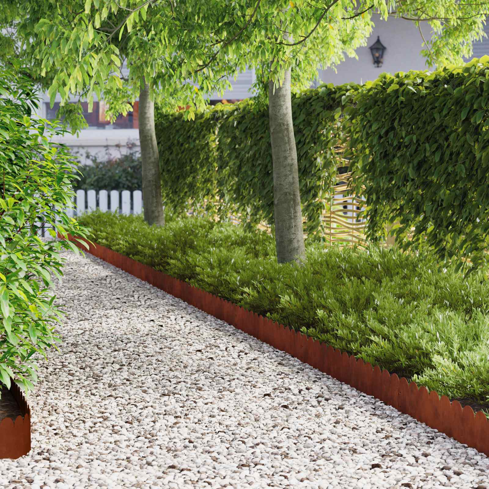 vidaXL Krawężnik do trawnika 30 pcs 103 x 20 cm Stal Rdzawy