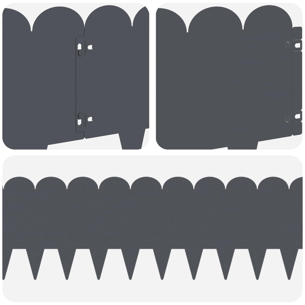 vidaXL Krawężnik do trawnika 20 pcs 103 x 25 cm Stal antracytowy