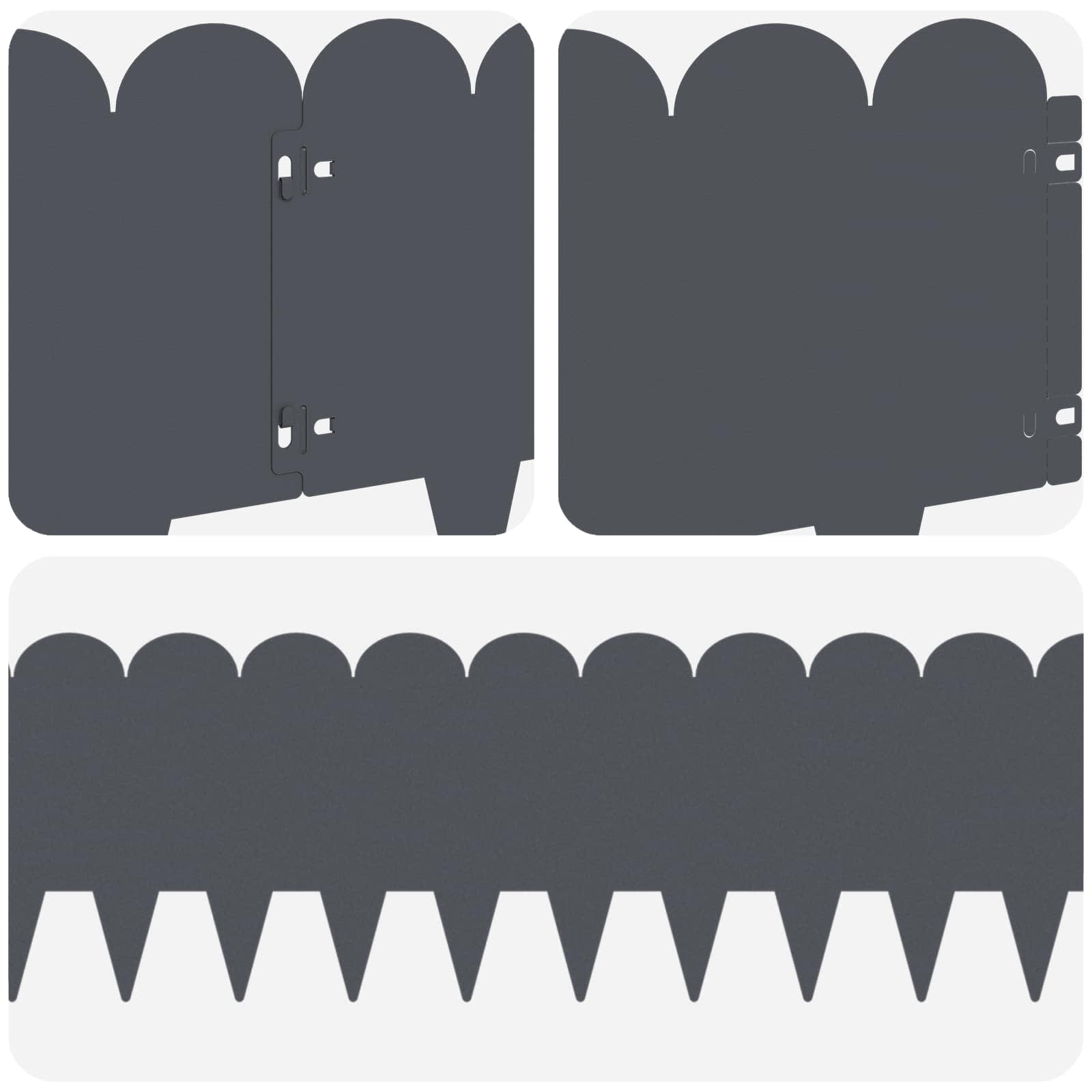 vidaXL Krawężnik do trawnika 20 pcs 103 x 25 cm Stal antracytowy