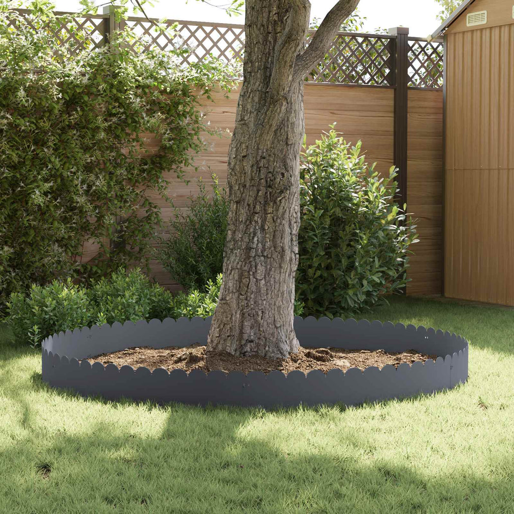 vidaXL Krawężnik do trawnika 20 pcs 103 x 25 cm Stal antracytowy