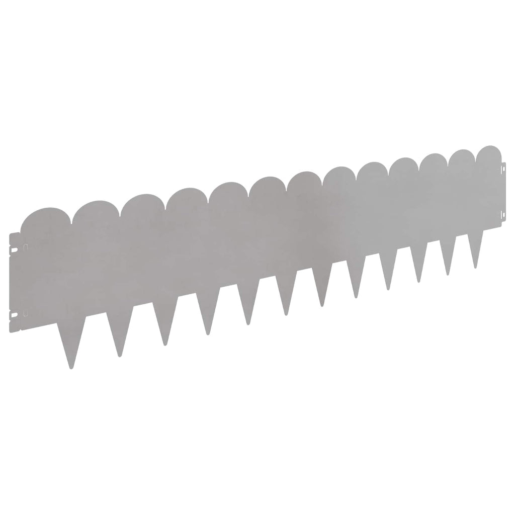 vidaXL Krawężnik do trawnika 10 pcs 103 x 25 cm Stal srebrny