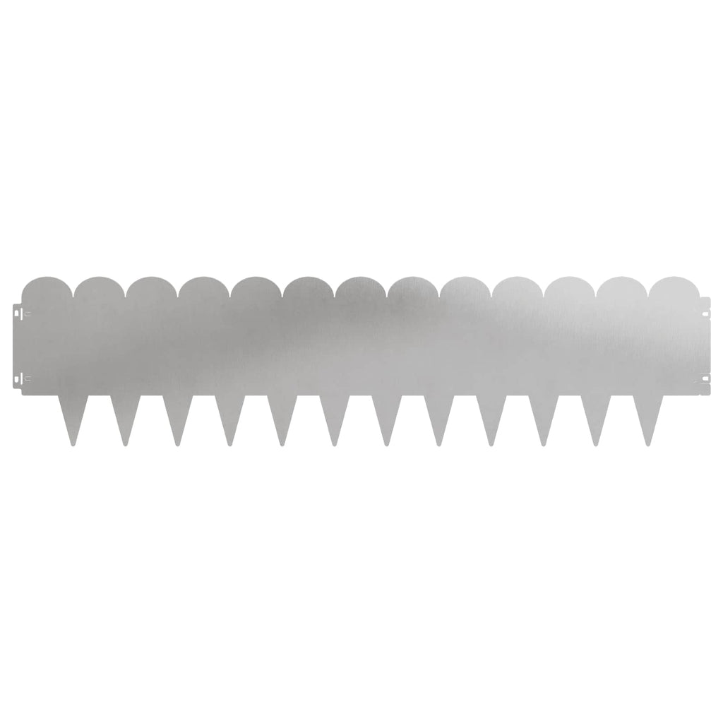 vidaXL Krawężnik do trawnika 20 pcs 103 x 25 cm Stal srebrny