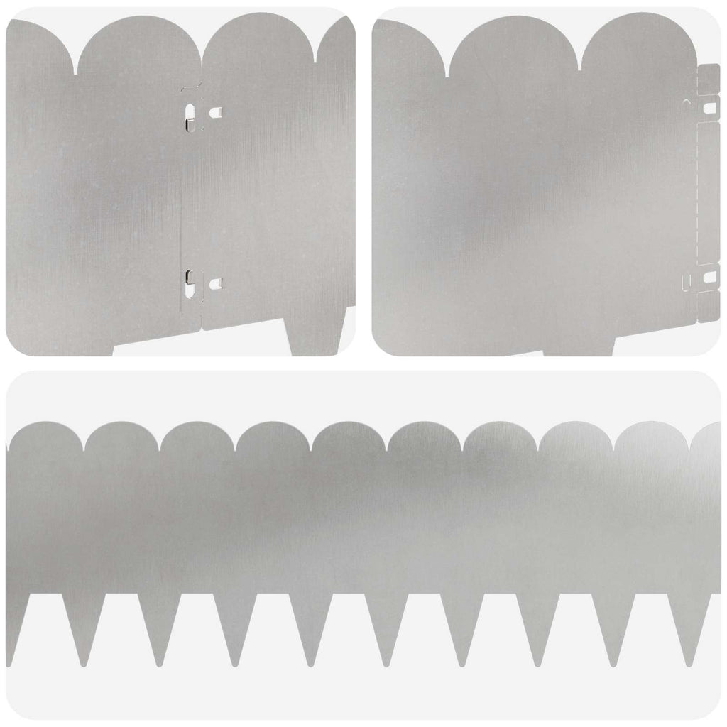 vidaXL Krawężnik do trawnika 30 pcs 103 x 25 cm Stal srebrny