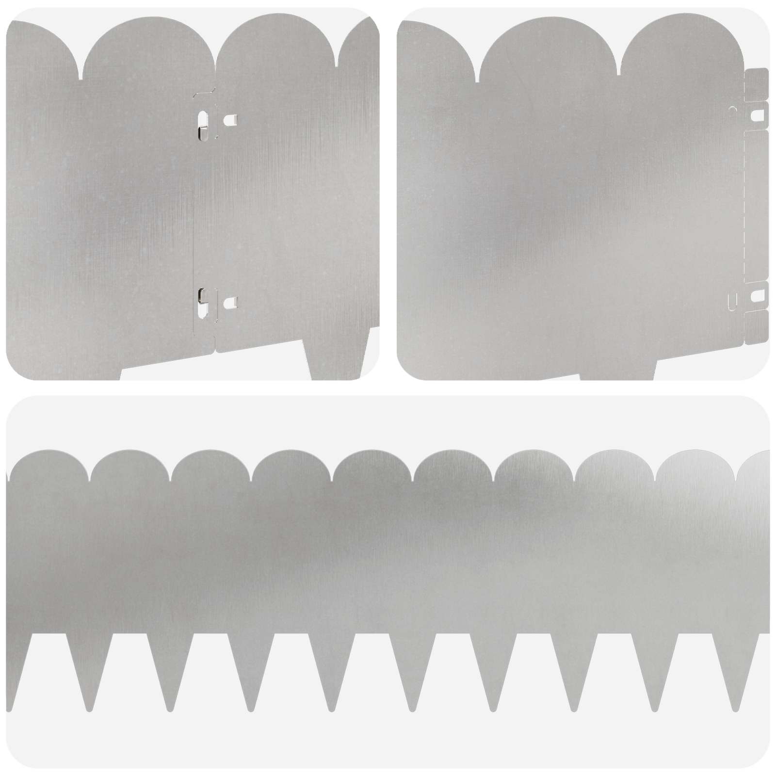 vidaXL Krawężnik do trawnika 30 pcs 103 x 25 cm Stal srebrny