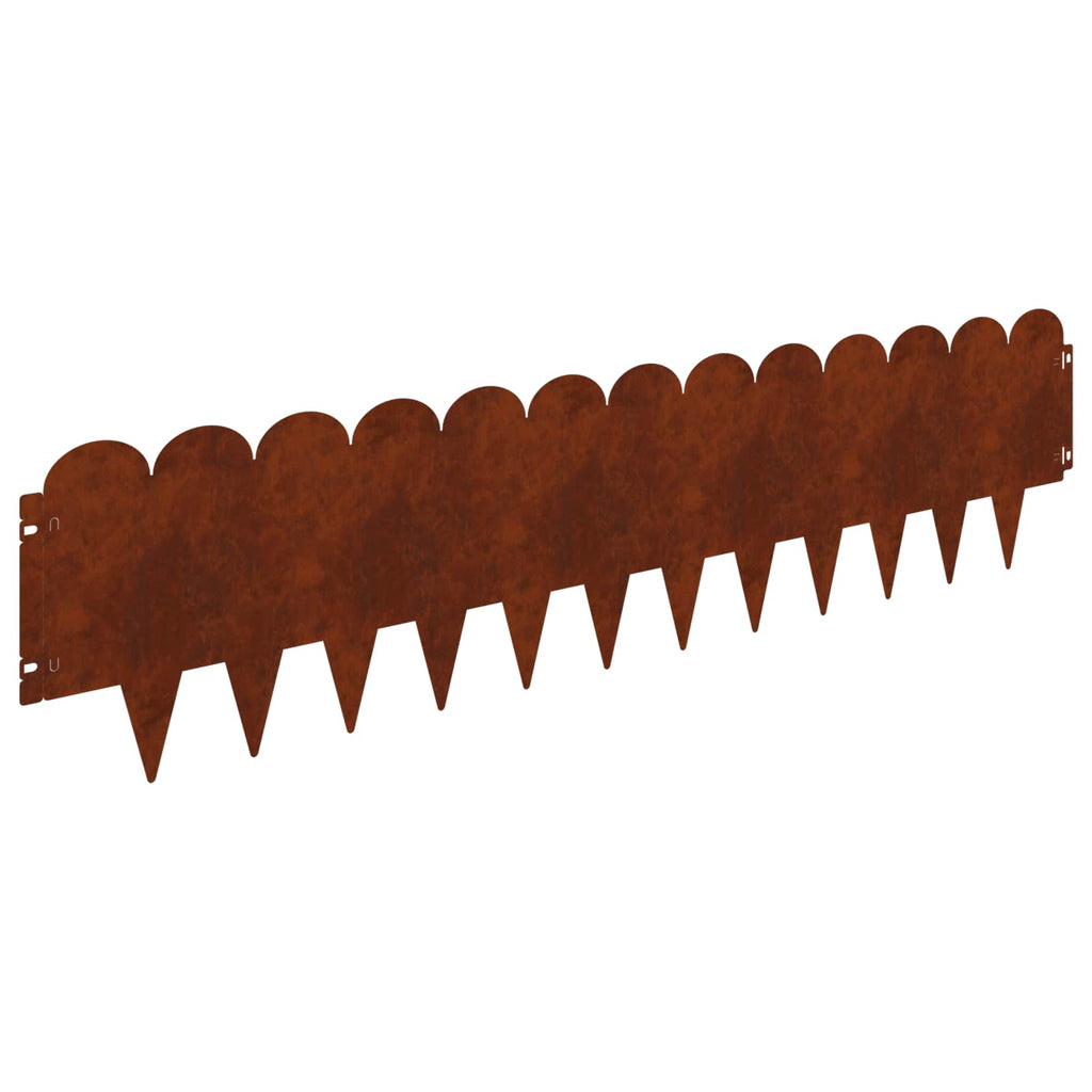vidaXL Krawężnik do trawnika 10 pcs 103 x 25 cm Stal Rdzawy