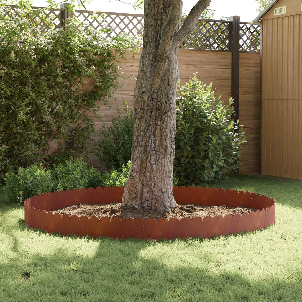 vidaXL Krawężnik do trawnika 20 pcs 103 x 25 cm Stal Rdzawy