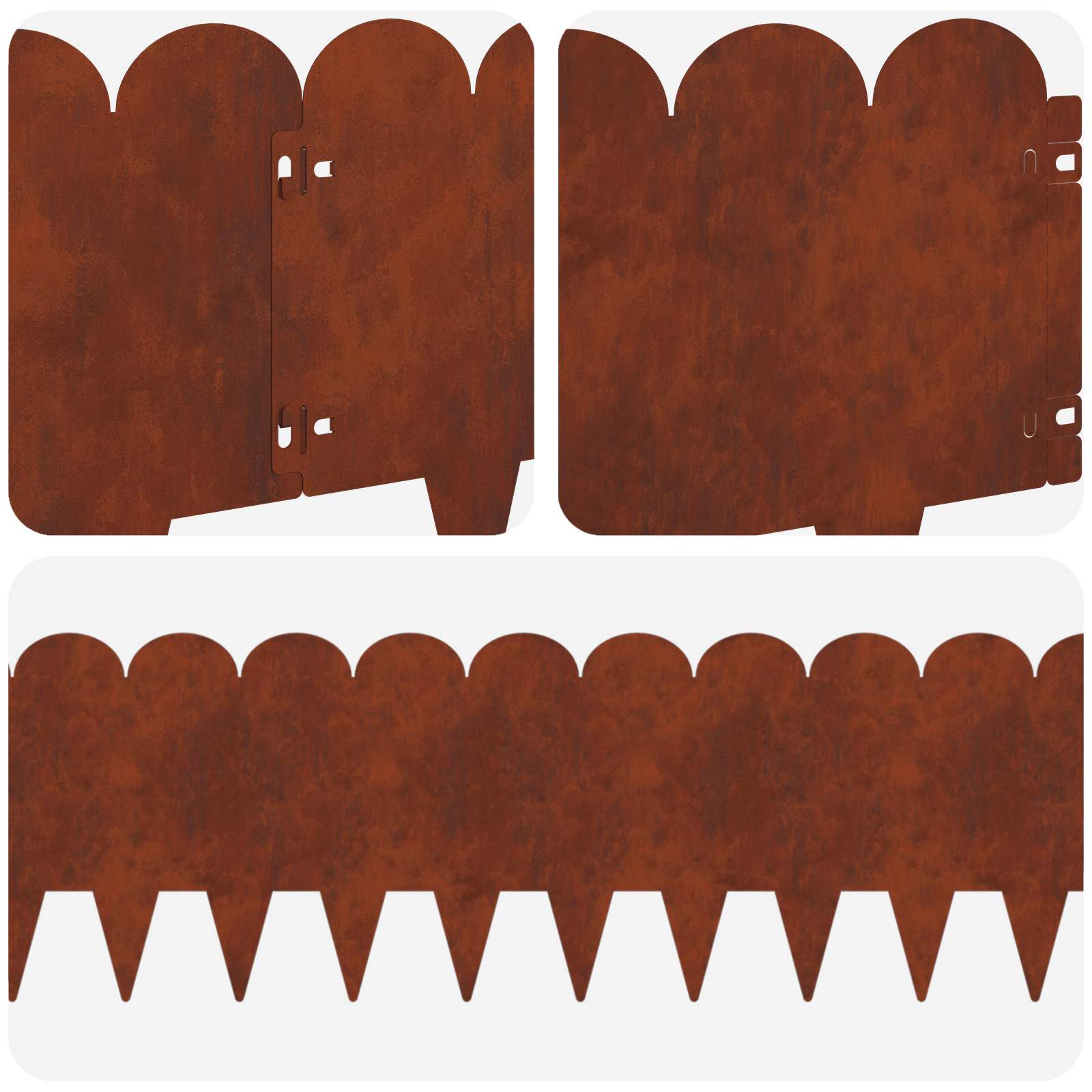 vidaXL Krawężnik do trawnika 30 pcs 103 x 25 cm Stal Rdzawy