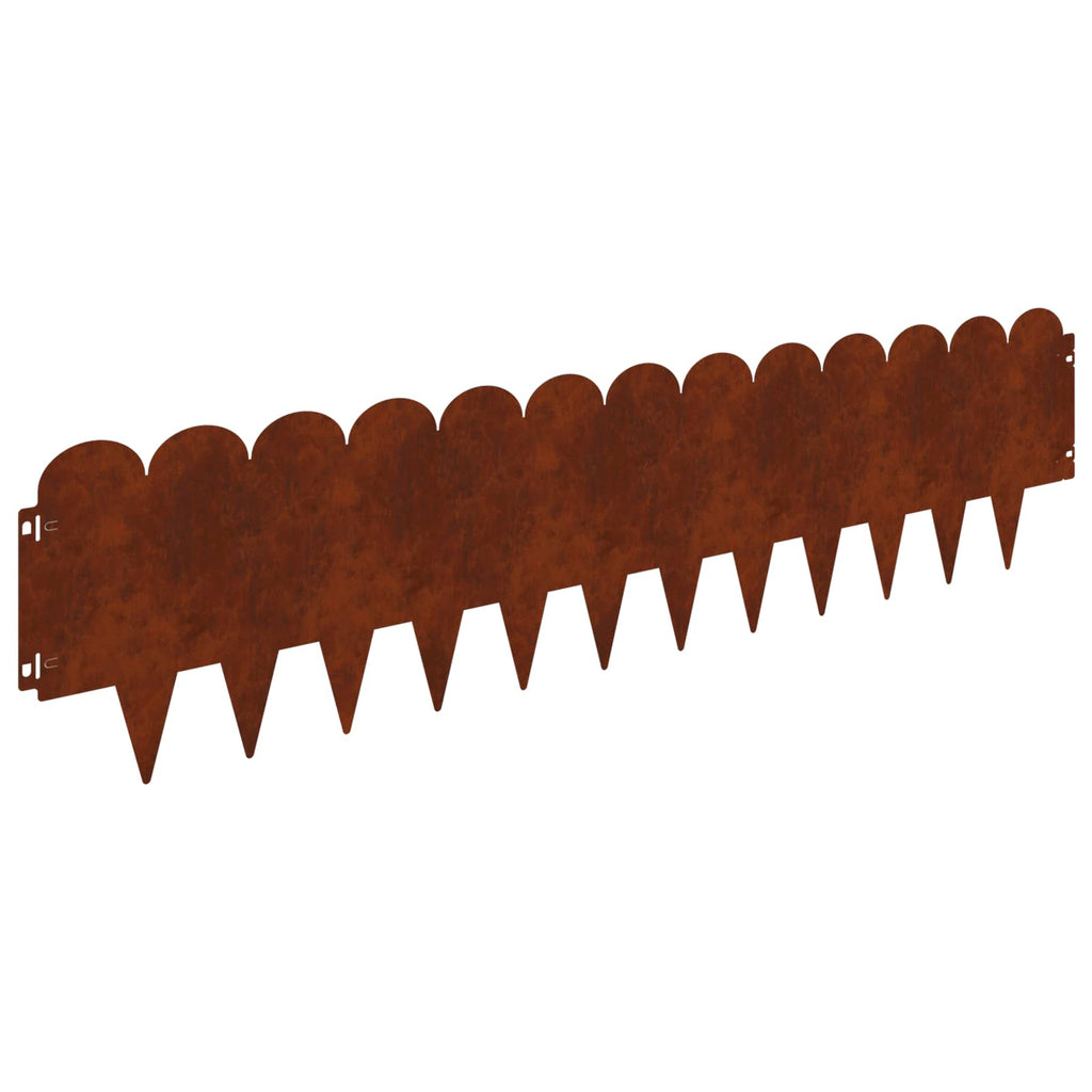 vidaXL Krawężnik do trawnika 30 pcs 103 x 25 cm Stal Rdzawy