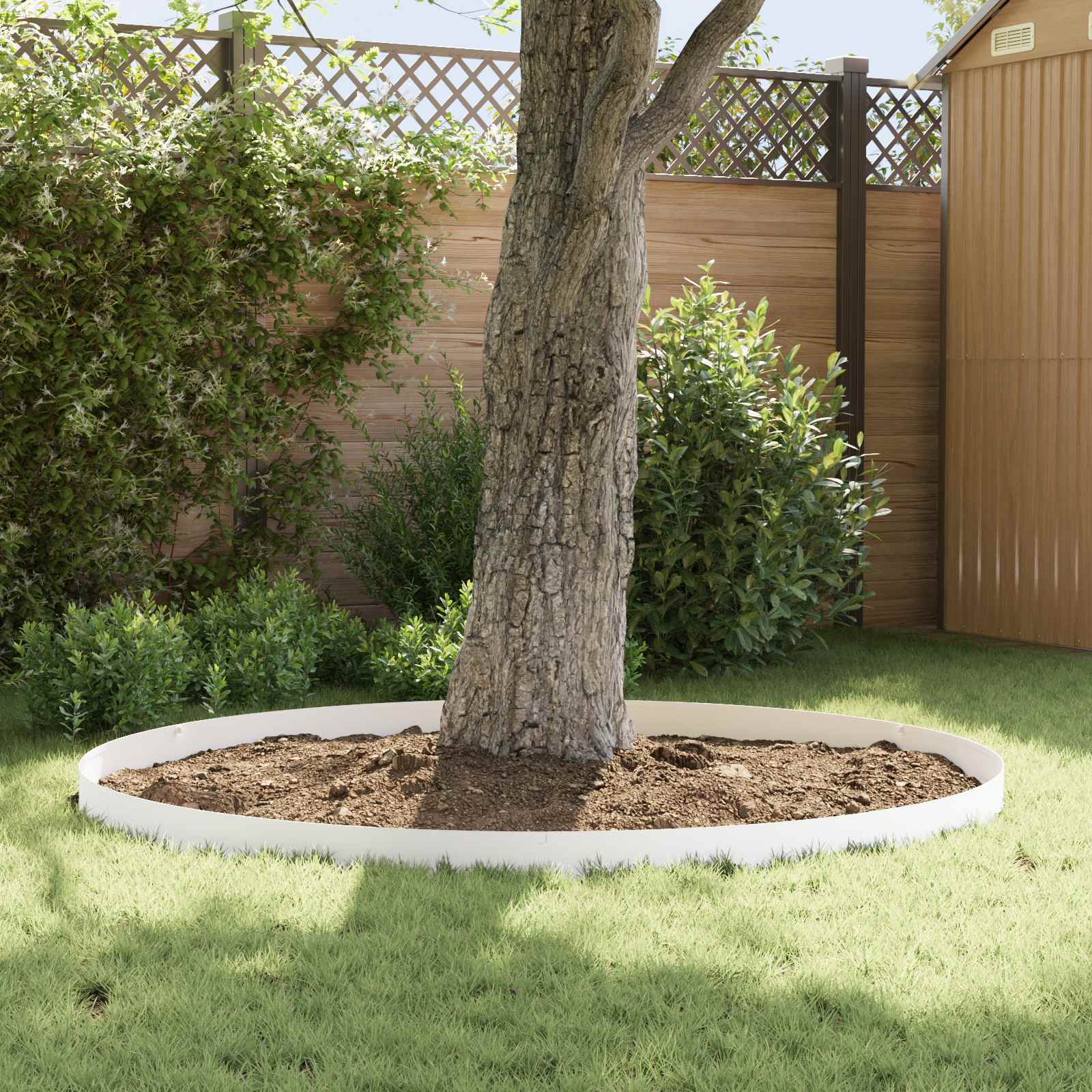 vidaXL Krawężnik do trawnika 10 pcs 102 x 10 x 4 cm Stal Biały