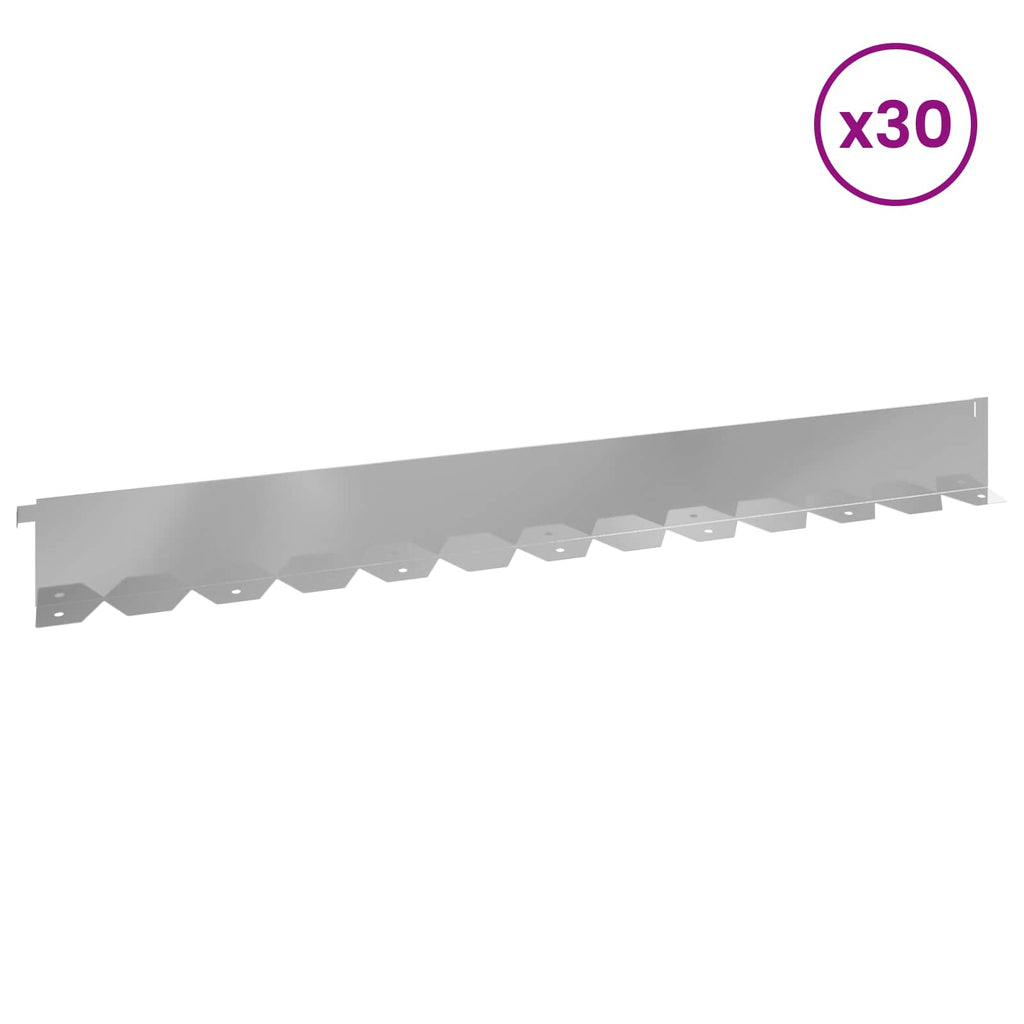 vidaXL Krawężnik do trawnika 30 pcs 102 x 10 x 4 cm Stal srebrny