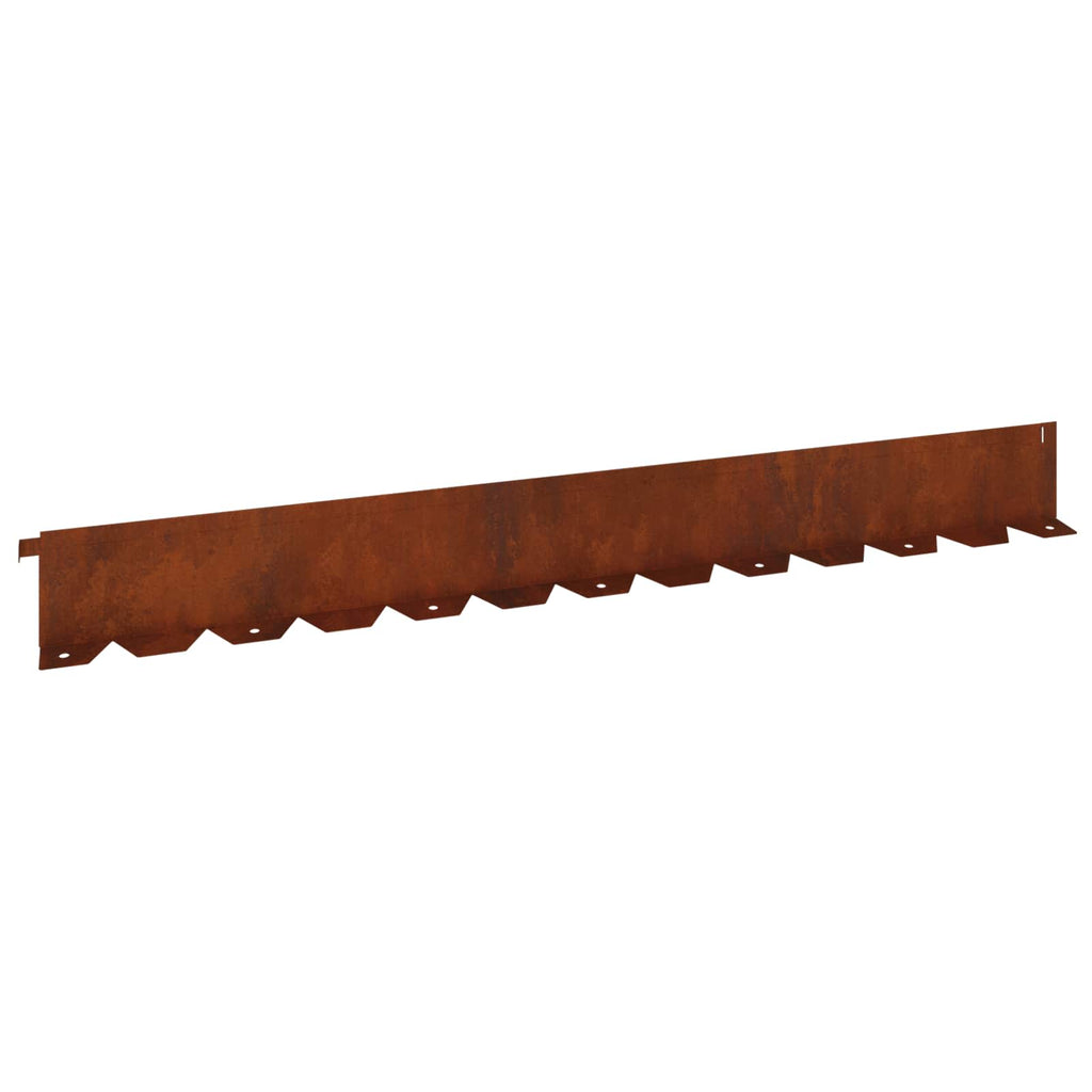 vidaXL Krawężnik do trawnika 20 pcs 102 x 10 x 4 cm Stal Rdzawy