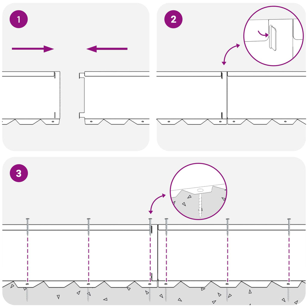 vidaXL Krawężnik do trawnika 10 pcs 102 x 15 x 4 cm Stal antracytowy