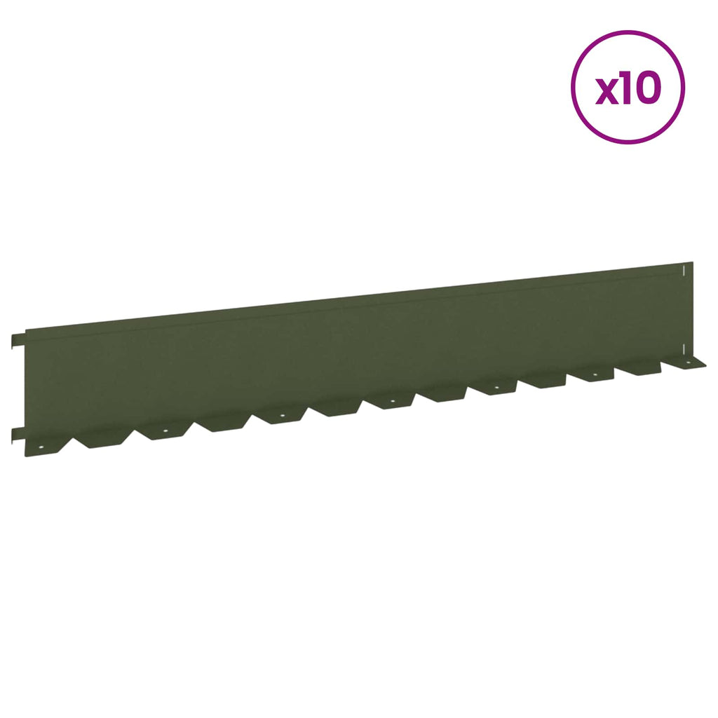 vidaXL Krawężnik do trawnika 10 pcs 102 x 15 x 4 cm Stal