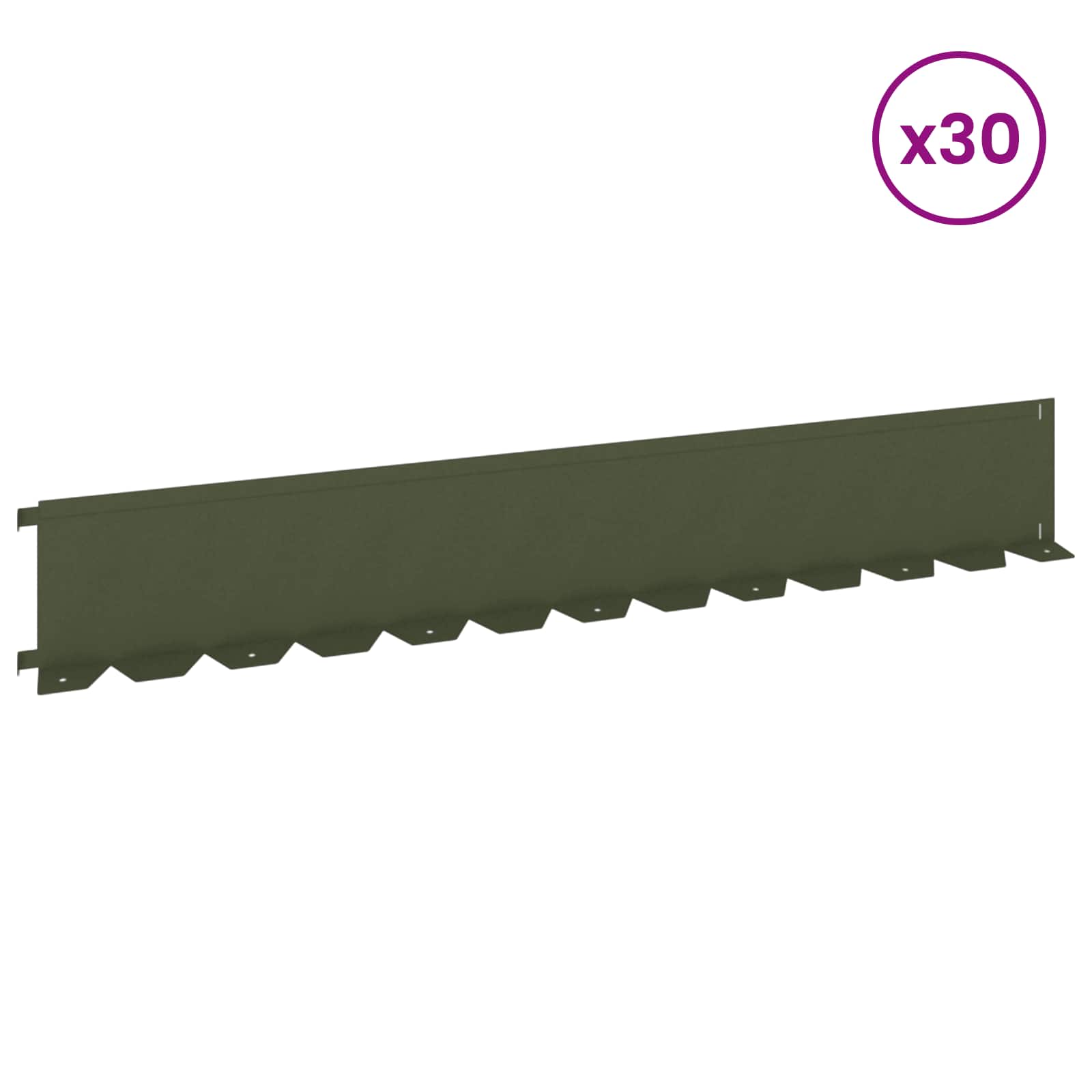vidaXL Krawężnik do trawnika 30 pcs 102 x 15 x 4 cm Stal
