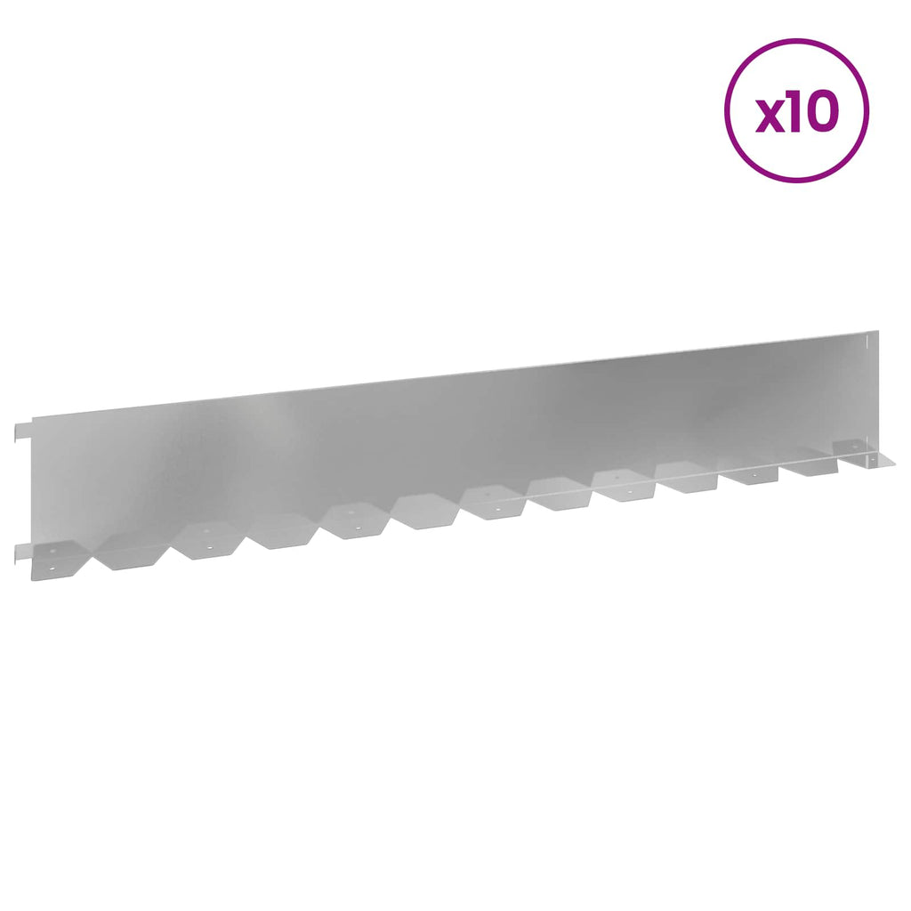 vidaXL Krawężnik do trawnika 10 pcs 102 x 15 x 4 cm Stal srebrny