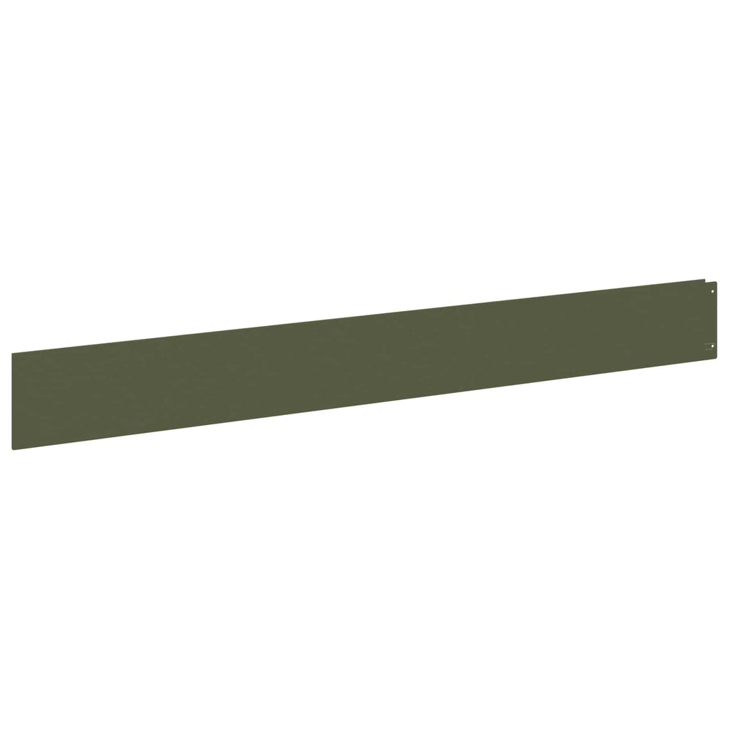 vidaXL Krawężnik do trawnika 50 pcs 100 x 12 cm Stal Oliwkowy zielony