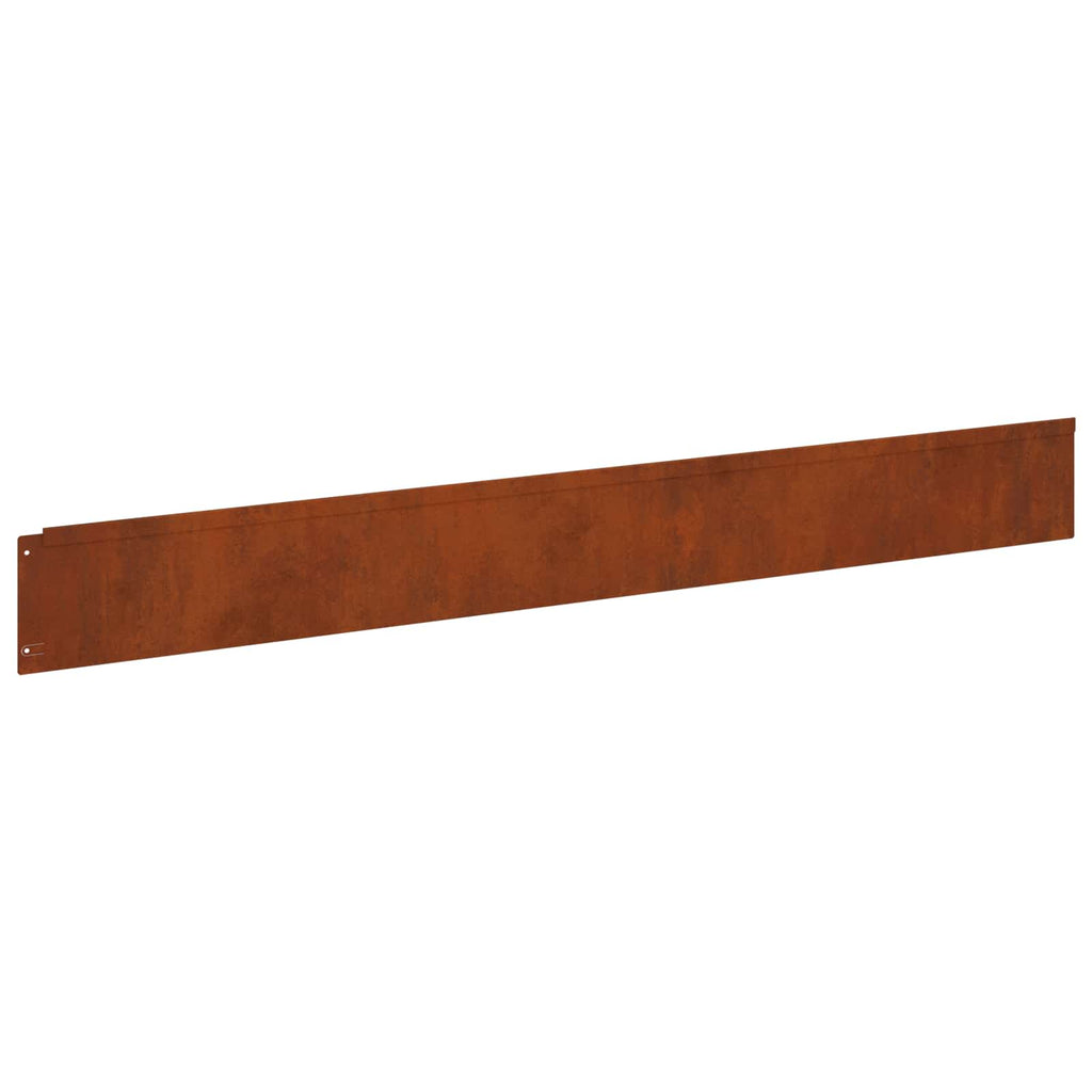 vidaXL Krawężnik do trawnika 10 pcs 100 x 12 cm Stal Rdzawy