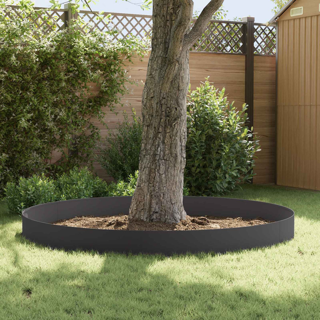 vidaXL Krawężnik do trawnika 10 szt. 100 x 18 cm Stal Czarny