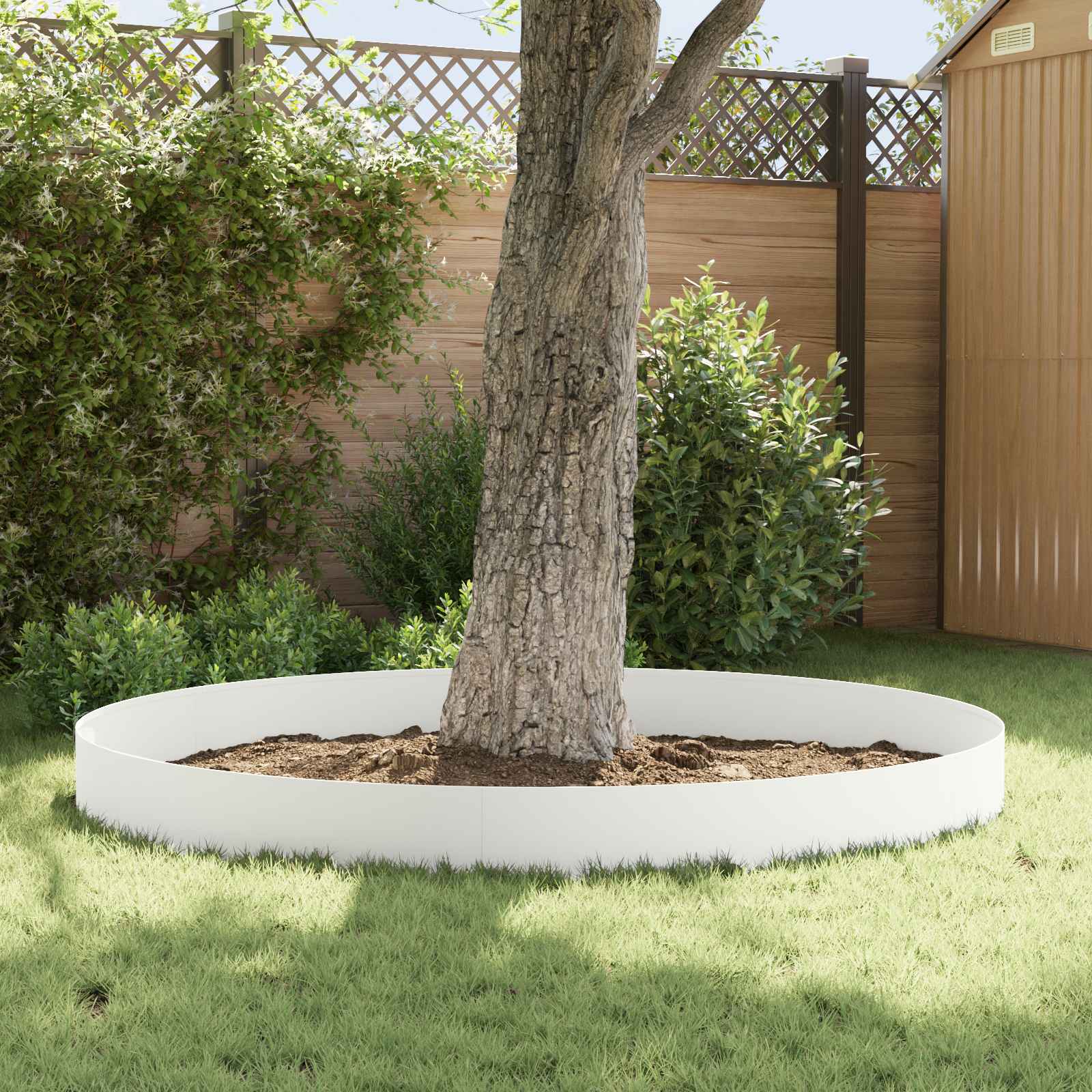 vidaXL Krawężnik do trawnika 20 szt. 100 x 18 cm Stal Biały