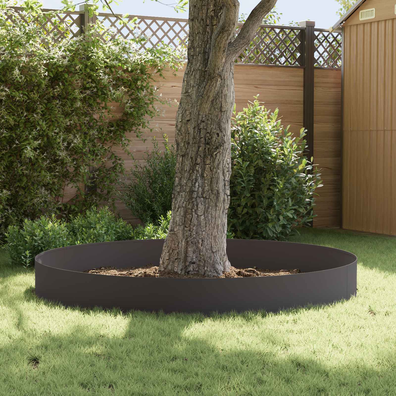 vidaXL Krawężnik do trawnika 10 szt. 100 x 22 cm Stal Czarny