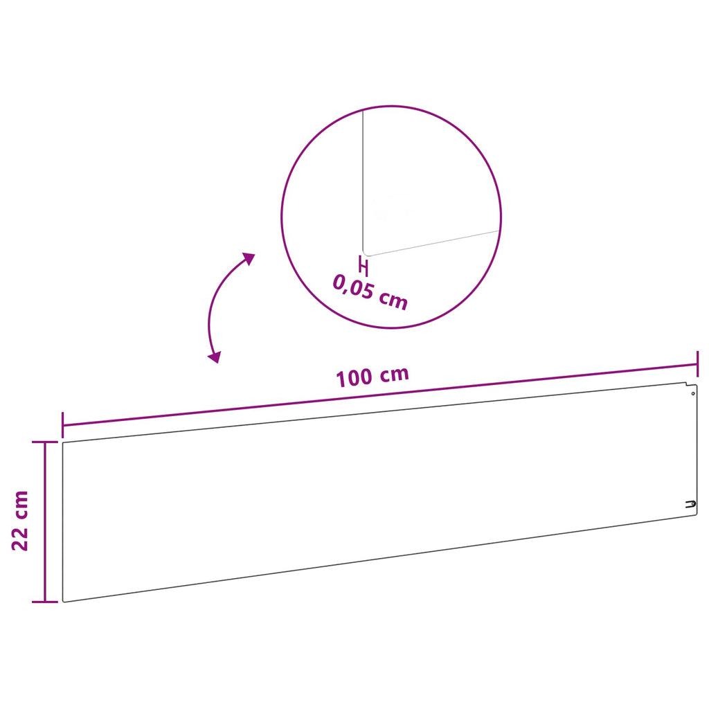vidaXL Krawężnik do trawnika 20 szt. 100 x 22 cm Stal srebrny