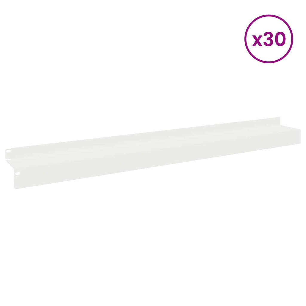 vidaXL Krawężnik do trawnika 30 szt. 100 x 10 x 8 cm Stal Biały