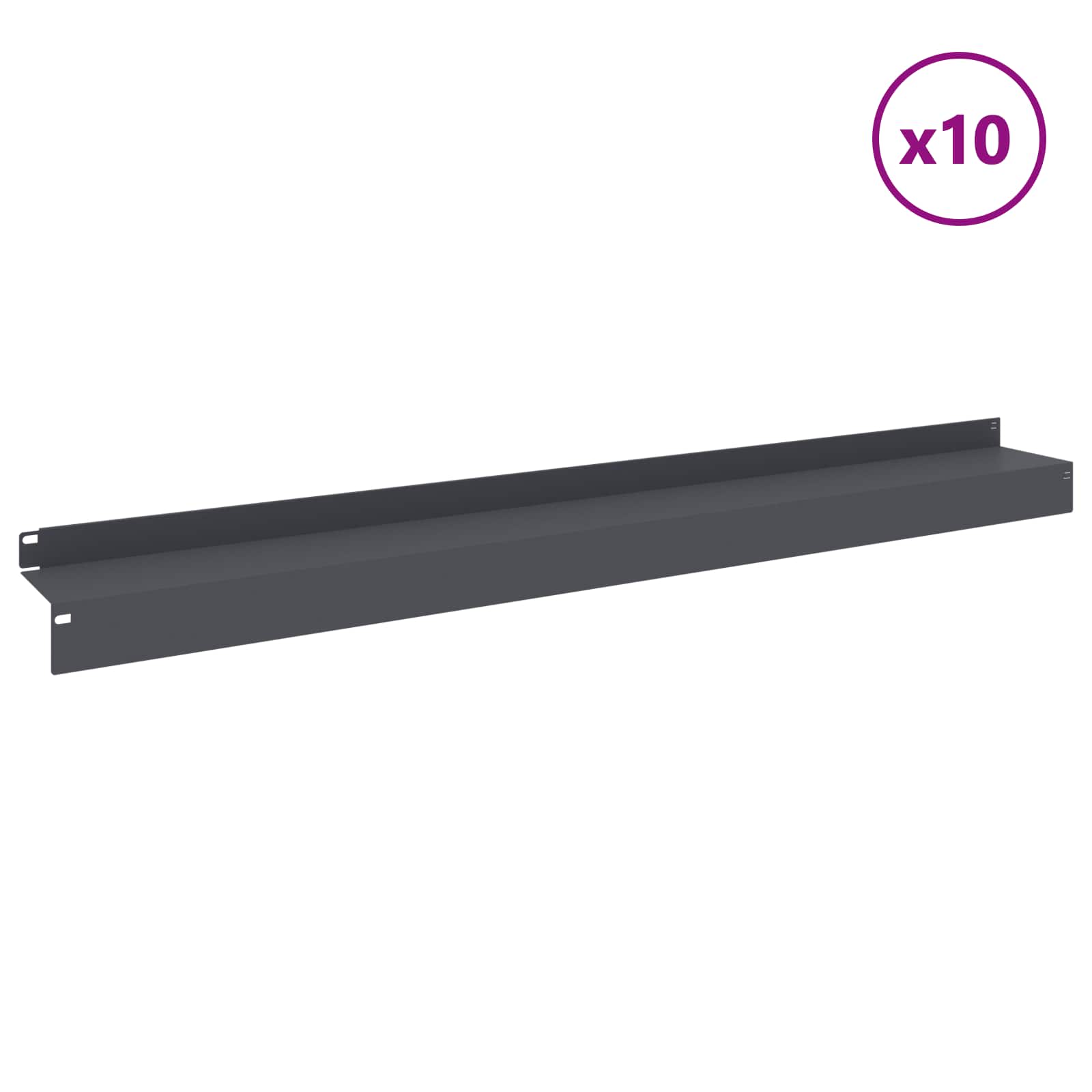 vidaXL Krawężnik do trawnika 10 szt. 100 x 10 x 8 cm Stal antracytowy