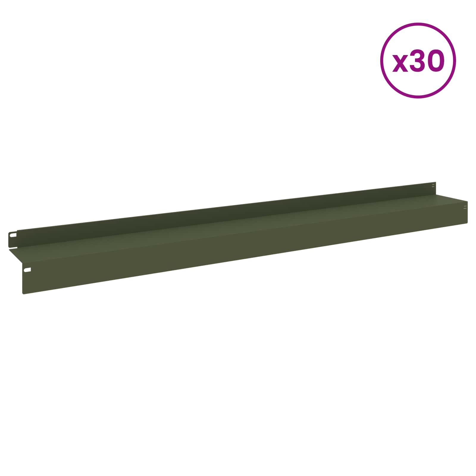vidaXL Krawężnik do trawnika 30 szt. 100 x 10 x 8 cm Stal