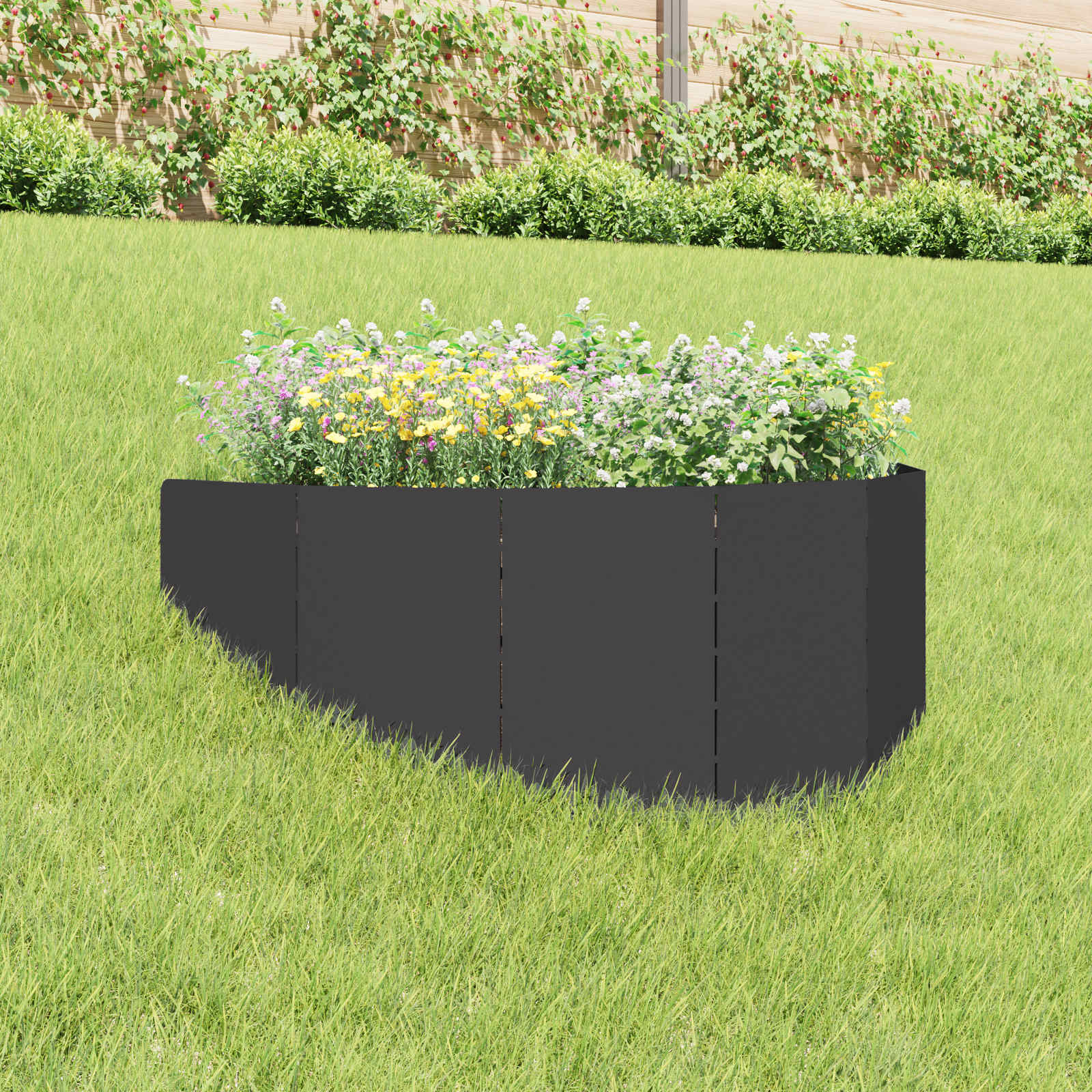vidaXL Krawężnik do trawnika 100 x 45 cm Stal Czarny