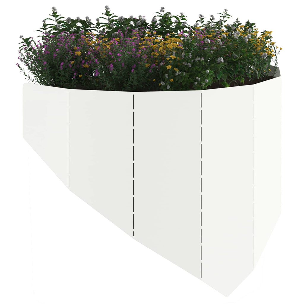 vidaXL Krawężnik do trawnika 4 szt. 100 x 45 cm Stal Biały
