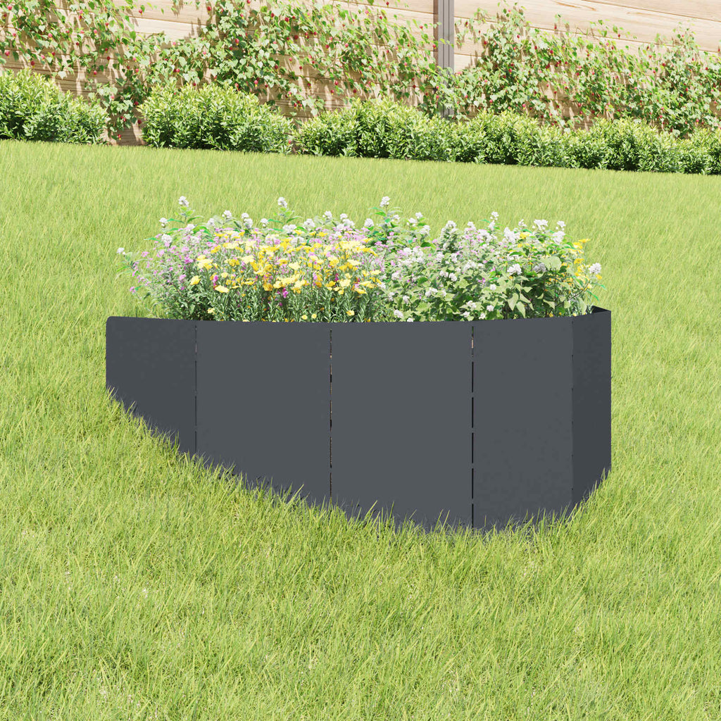 vidaXL Krawężnik do trawnika 100 x 45 cm Stal antracytowy