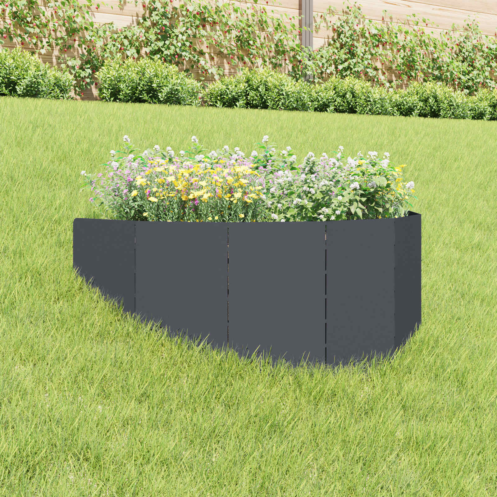 vidaXL Krawężnik do trawnika 100 x 45 cm Stal antracytowy