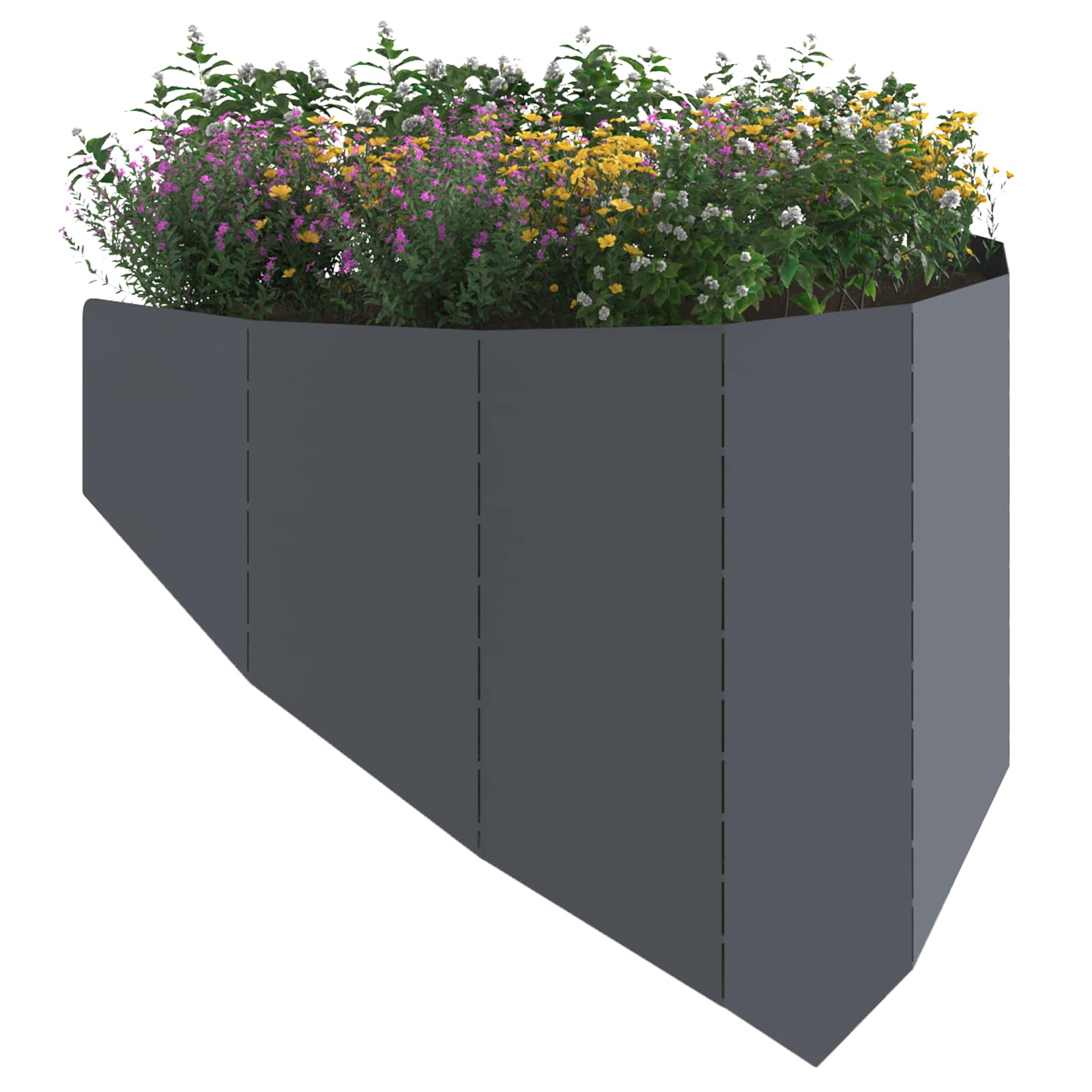 vidaXL Krawężnik do trawnika 100 x 45 cm Stal antracytowy