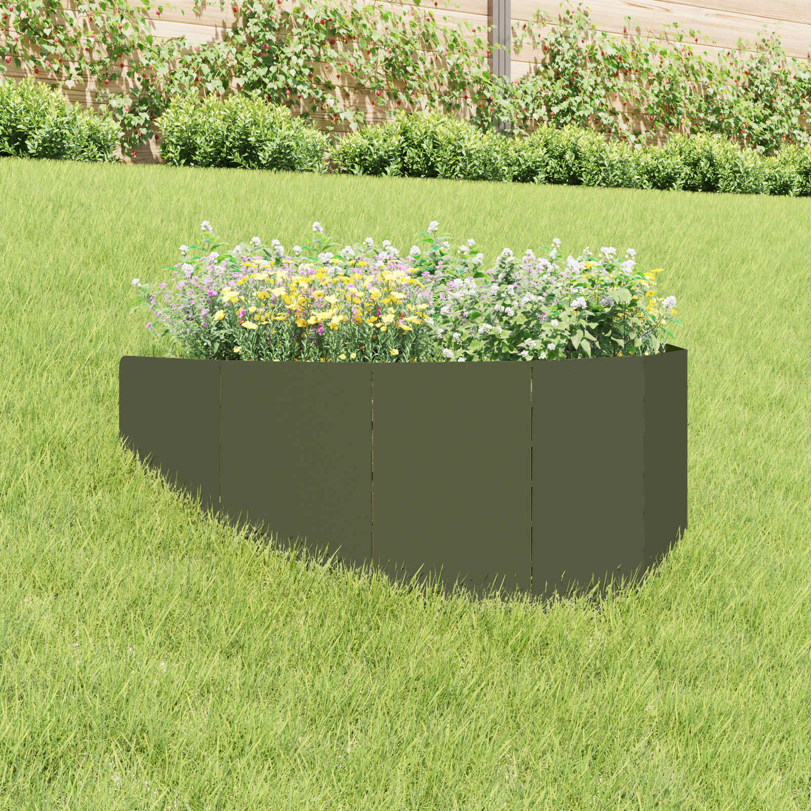vidaXL Krawężnik do trawnika 100 x 45 cm Stal Oliwkowy zielony